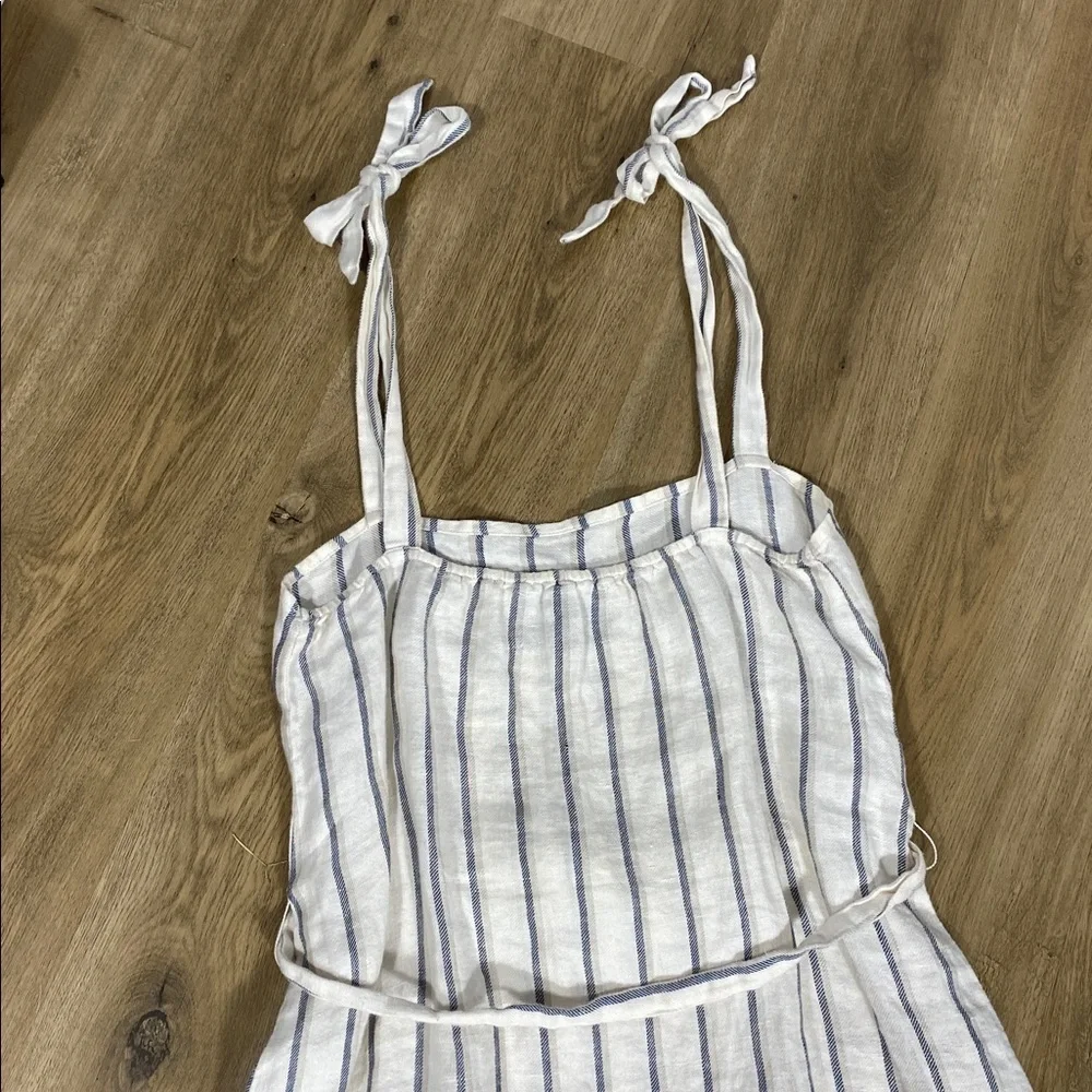 Reformation Elliot dress 100% Linen Striped Midi Dress Sleeveless - Picture 8 of 16